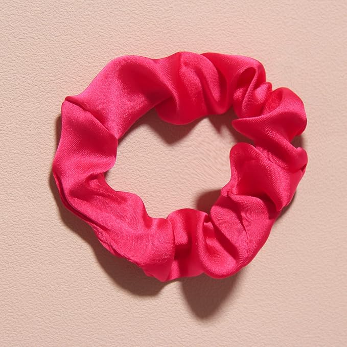 Pack of 2 Knotted Bow Hair Scrunchies Elastic Hair Scarf Black Hair Ties Bands Satin Hair Ribbon Scrunchy Red Ponytail Holder for Women and Girls, Hair Scarf Scrunchies, Hair Accessories Hair Bow