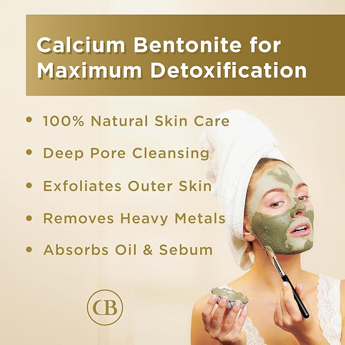 California Biology Clay Mask - 6 Count Calcium Bentonite Clay, Deep Pore Facial Mask | Indian Healing Clay Skin Detox Treatment, Natural Facial Treatments & Masks for Acne Care, Skincare Solution