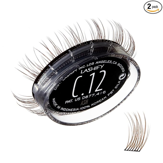 Lashify Curl 12mm Gossamer Eyelash Extensions Refill, Ash Color, DIY False Lashes for a Natural Look