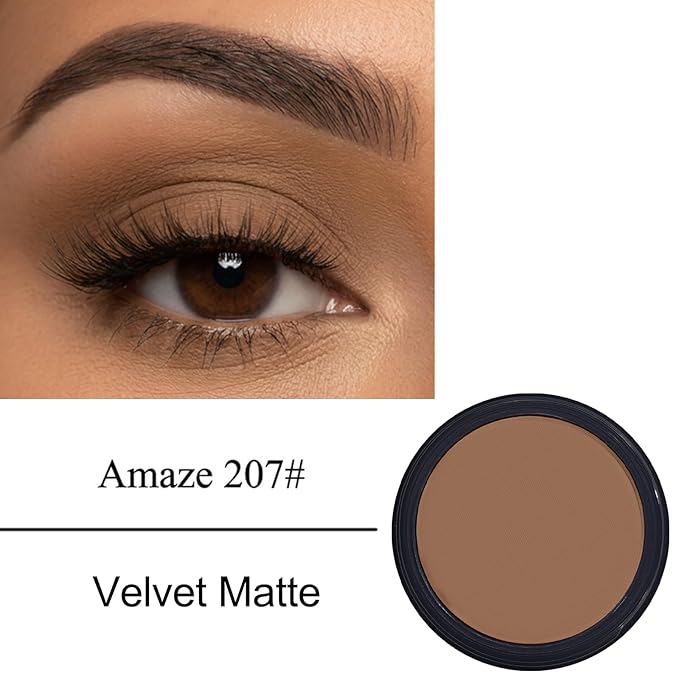Erinde Single Matte Eyeshadow Palette, High Pigment, Long Lasting, Intense Color, Black Smokey Eye Shadow Powder Palette