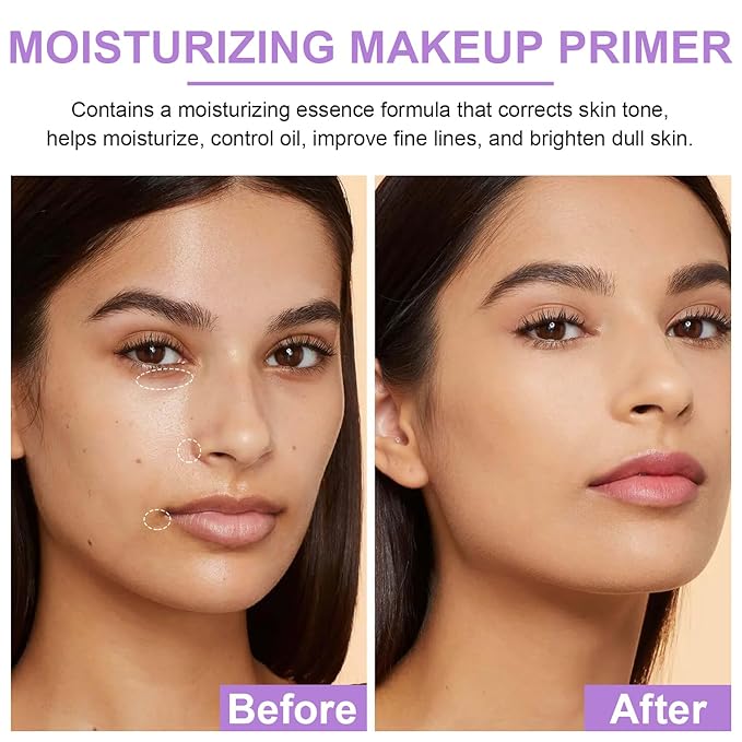 3 in 1 Color Correcting Serum, SPF Primer for Face Before Makeup, Sunscreen One Step Makeup Primer,SPF 50 PA+++ Isolation Cream,Color Correcting Facial Serum Oil Control & Moisturizing (1PCS)