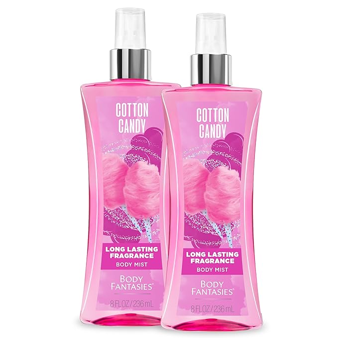 Body Fantasies Signature Fragrance Body Spray, Cotton Candy, 8 fl oz (Pack of 2)
