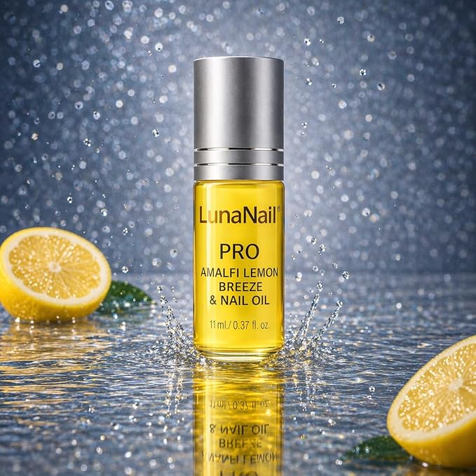 Cuticle Oil for Nails & Growth, Roll-On | Vitamin E & Jojoba Nail Strengthener Serum | Deep Hydration for Dry, Damaged Cuticles | Overnight Repair Treatment | Vegan (Amalfi Lemon Breeze)