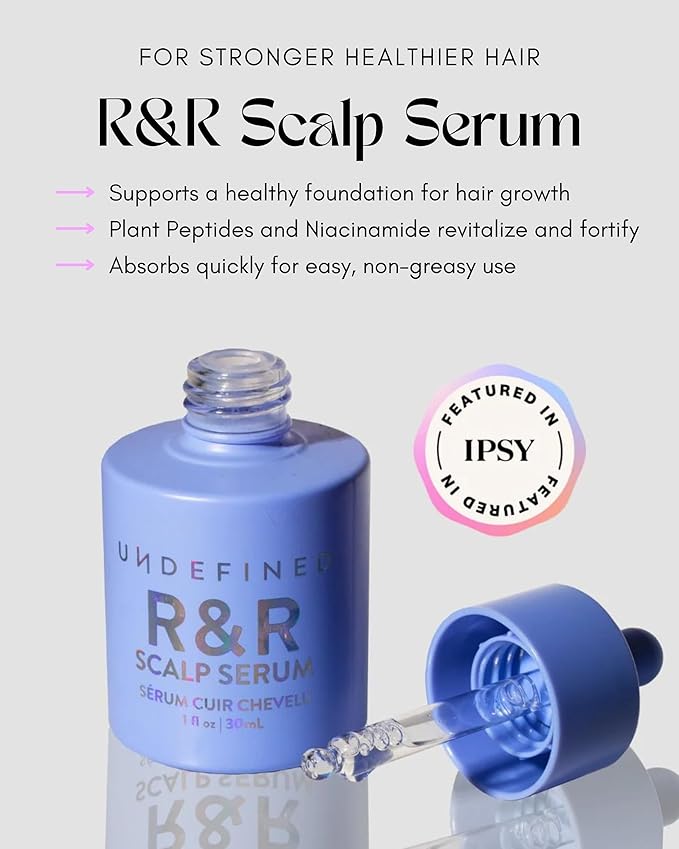 Undefined R&R Scalp Serum – Growth Hair Treatment with Clinically Proven Peptides, Caffeine, Niacinamide, Saw Palmetto + Rosemary, Water-Based Serum for Hair Wellness for Strong, Healthy Hair