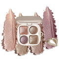 Metallic Rose Gold Shimmer Eyeshadow Palette with Mirror – Blendable Long-Lasting Everyday Eye, Gold Bronze Glitter & Neutral Glam Contour Makeup Palette, Perfect for Blue, Green & Brown Eyes