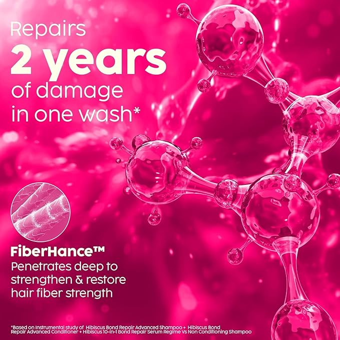 PLIX - THE PLANT FIX - Hibiscus Bond Repair Shampoo (200ml) + Conditioner (175ml) | Repairs Molecular Structure & Reduces Breakage | FiberHance & TechnoHYAL Hair Complex