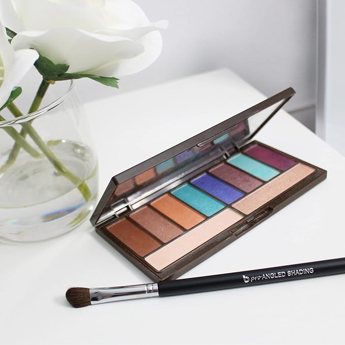 Angled Eyeshadow Brush Eyeshadow Blending Brush - Beauty Junkees Pro Angled Shading Eye Shadow Brush for Brow Bone Highlighter, Concealer, Crease, Inner Eyes, Corner, Nose Contour Makeup