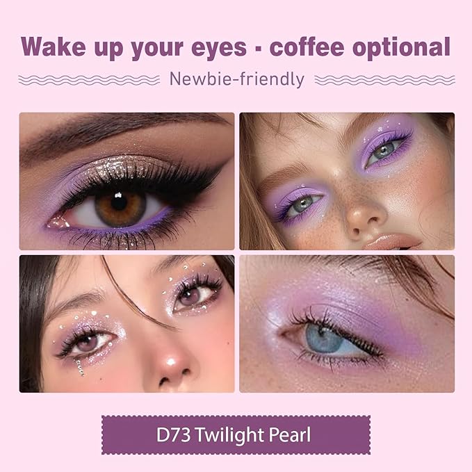 Refillable Eyeshadow Palette - Matte/Glitter/Duo-Chrome Pressed Powder & Cream Formula, Neutral/Shimmer/Smokey Multichrome, Travel-Friendly Iron Pan Refills (ShImmer, D73)