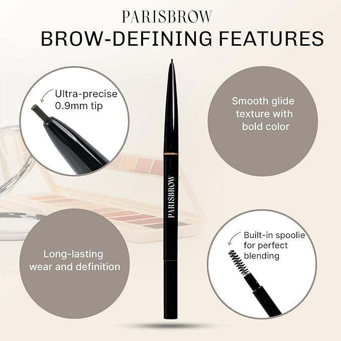 PARISBROW Slim Brow Pencil 05 /Black Eyebrow Ultra-Fine Eyebrow Pencil (0.9mm Tip)