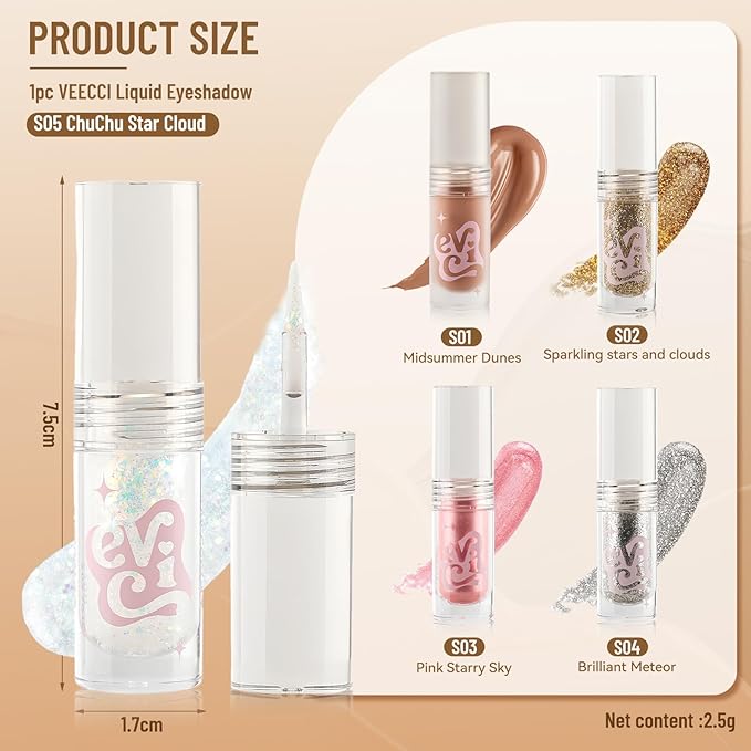 Liquid Eyeshadow, Long-Lasting Matte/Pearlescent eyeshadow, Cut Crease Eyeshadow Gel, High-Pigmented for Bold Eye Makeup, for day-to-night transitions (Graceful, Pearl)