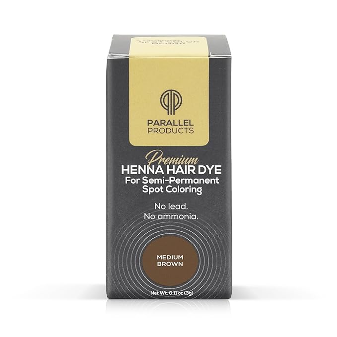 Parallel Products Spot Color Henna Kit - Henna Hair Dye - 3 grams - Tint for Professional Spot Coloring - With Mixing Dish - Covers Grey Hair - Root Touch Up (Medium Brown)