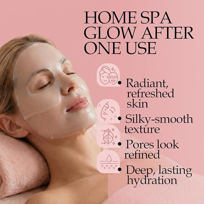 4 PACK Hydrating Bio-Collagen Deep Mask – Overnight Hydrogel Face Mask for Pore Care & Soothing Revitalizing Effect