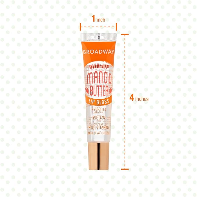Ruby Kisses Broadway Vita-Lip Clear Lip Gloss (Mango Butter 48 Pack), Ultra-Hydrating & Soothing Formula with Multi-Vitamin Oils, High-Shine Non-Sticky Finish, Nourishing Glossy Lip Balm Softens Skin