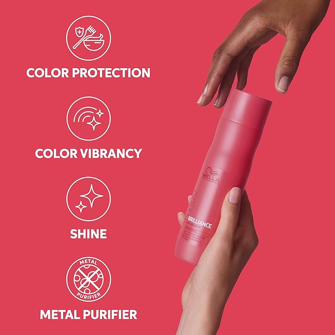 Wella Professionals Invigo Brilliance Shampoo | For Fine/Normal Colored Hair | Intense Color Protection & Maintains Vibrancy-| 33.8 Fl Oz-| 1 L,(Pack of 2)