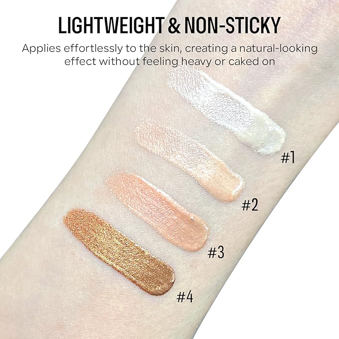 KYDA Liquid Highlighter, High Glossy Face Illuminator, Radiant Glow Liquid Filter, Silky Creamy Face Enhancing Makeup, Buildable Formula-Rose Gold