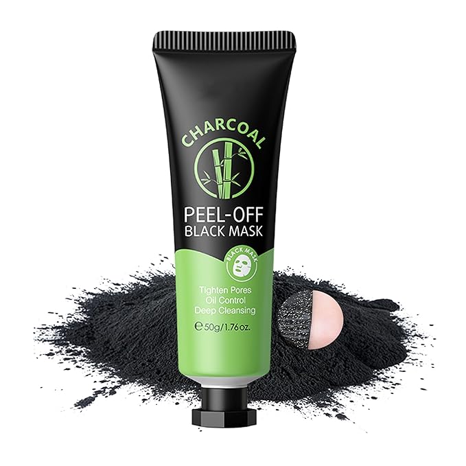 Charcoal Peel Off Face Mask Blackhead Remover Mask, Moisturizing Charcoal Facial Mask with Sodium Hyaluronate, Deep Cleansing Cleanser for Dirts, Pores, Acne, Skin Oil and Blackheads, 1.76 oz
