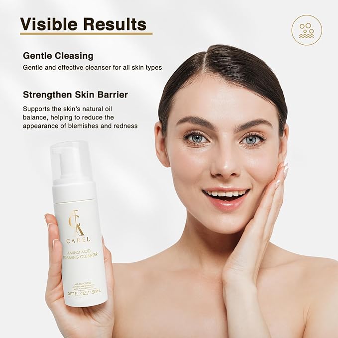 Face Cleanser Amino Acid Foaming Cleanser - Gentle Facial Cleansing Foam for All Skin Types