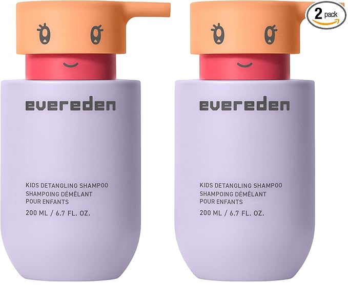 Evereden Kids Shampoo | Detangling Shampoo for Girls with Curly or Straight Hair | Clean, Non-Toxic, and Gentle Haircare | Sulfate-Free, Hypoallergenic, Safe for Daily Use | 6.7 fl oz (Pack of 2)