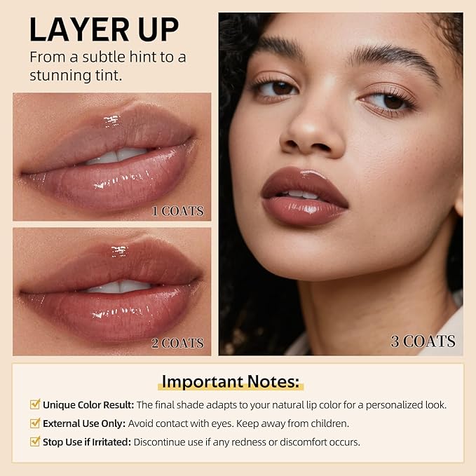 Tinted Lip Balm for Dry Lips, 3PCS Sheer Moisturizing & Hydrating Lip Balm Set, Nourishing Lightweight Natural Honey Lipstick, Universal Flattering Glossy Finish, Vegan for All Skin Tones