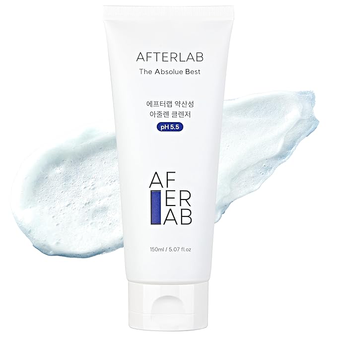 AFTERLAB Hydrating Foam Cleanser pH 5.5 with Azulene, Mild Acidic Facial Cleanser for Sensitive & Breakout-Prone Skin, Gentle Daily Face Wash for Men & Women, 5.07 fl oz