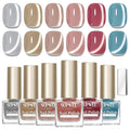 Cat Eye Nail Polish Non Gel, Quick Dry Magnetic Nail Polish Set with Magnet, Candy Cateye Nail Lacquer High Glossy DIY Salon Gift for Women Girl