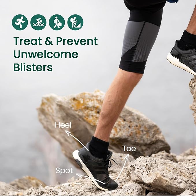 Gel Blister Hydrocolloid Bandages - Welnove 21ct Blister Cushions (Bunion Pack) - Blister Bandages for Heel, Toe & Foot - Blister Pads for Prevention & Recovery - Water Resistant
