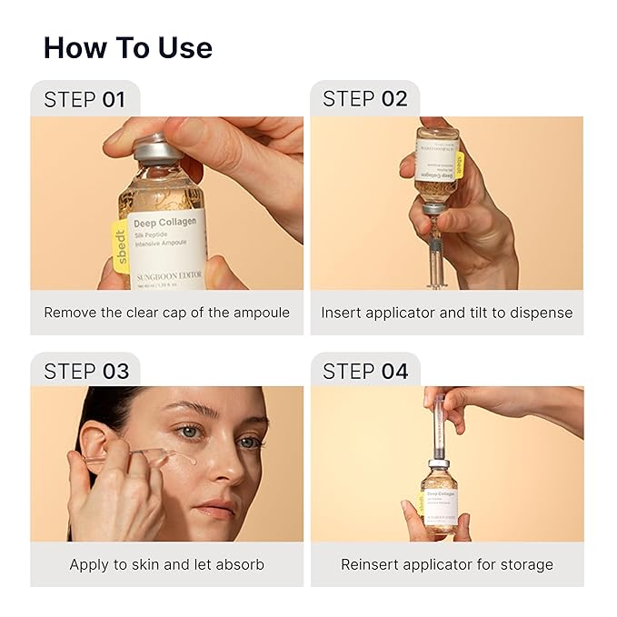 SUNGBOON EDITOR Glow Intensive PDRN Ampoule, Copper Peptides & Vitamin B12 Serum for Face with Collagen & Multi Peptides & 10 Hyaluronic Acids | Korean Skincare Serum, 1.35 fl oz
