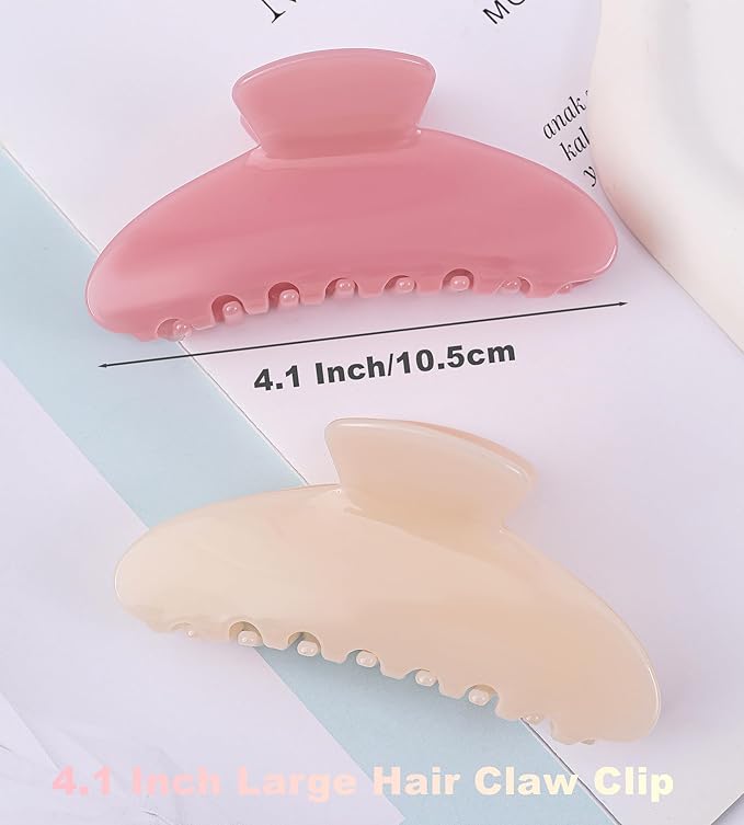 2 Pack Acetate Hair Claw Clips for Women 4 Inch Large Claw Hair Clips for Thin to Thick Hair