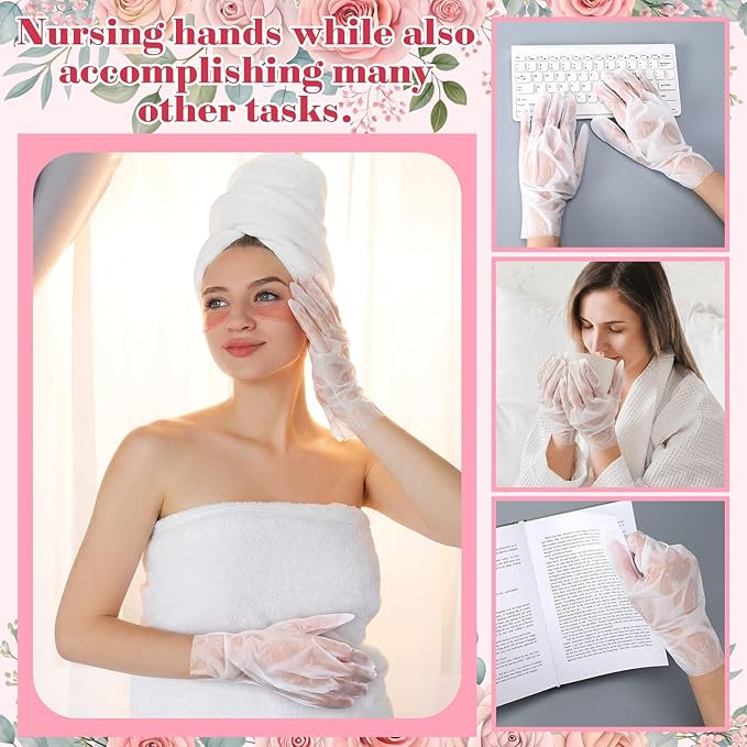 Loopeer 12 Pcs Christian Gifts for Mothers Day Religious Hand Mask Bible Verse Gloves for Skin Dry Hydrating Hand Masks Moisturizer Rose Gloves for Mom Grandma Church Prayers Coworker