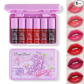 Eakroo 6 Colors Grapes Lip Tint Stain Set, Korean Lip Gloss Watery Lip Stain, Lipstick for Women, Lip Gloss for Girls, Blush for Cheeks, Non-Stick Cup, Waterproof, High Pigment, Lip Tint Makeup