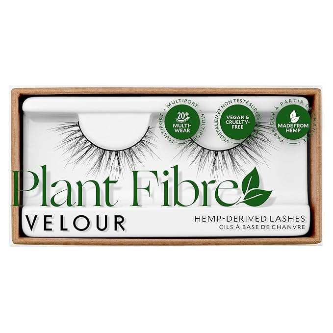 Velour Plant Fibre Eyelashes, Luxurious Hemp Derived False Lashes, Lightweight, Reusable, Handmade Fake Lash Extensions, Wear up to 25 Times, 100% Vegan, Soft and Comfortable, Enchanted