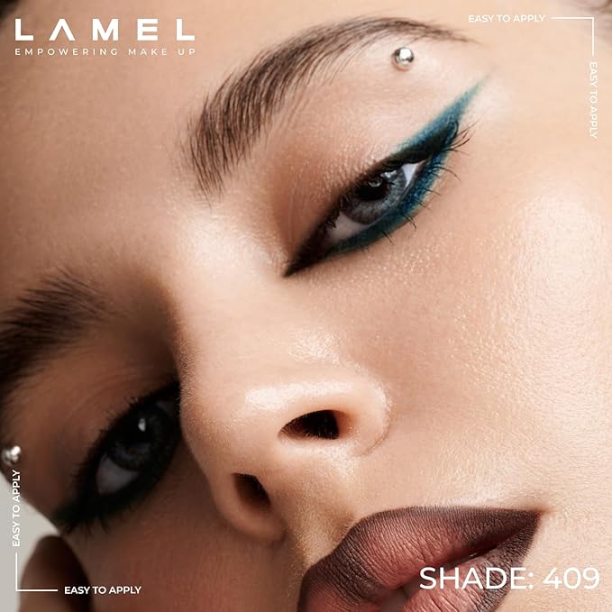 Lamel No Smudge Gel Eyeliner - Lagoon - Waterproof Eyeliner Pencil - 10-Hour Wear, Sharpenable, Contact Lens Friendly, Vegan - Creamy & Sweat Proof Pencil - Highly Pigmented - 409 Shade