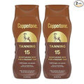 Coppertone Tanning Sunscreen Lotion, SPF 15, Broad Spectrum, Water Resistant | Vitamin E Enriched | Free of Harmful Chemicals | 16 Fl Oz | Pack of 2