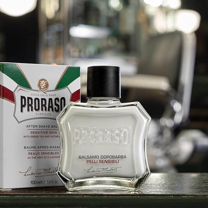 Proraso After Shave Balm - Oatmeal & Green Tea - Nourishing & Gentle Formula After Shave Cream for Sensitive Skin - Premium Italian Shaving for Men - 3.4oz,(Pack of 2)