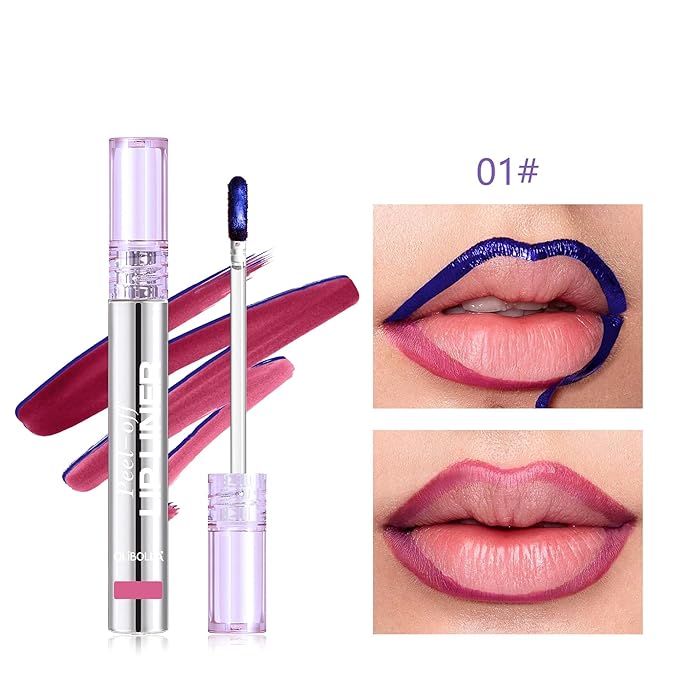 BANGFENG 4Pcs Peel Off Lip Liner Stain Set - 24H Color Hold Long-Lasting, Smudge-Proof, Waterproof Nude Matte Lip Tint, Non-Fading Peel Off Lip Color, Effortless Precision & Full Coverage