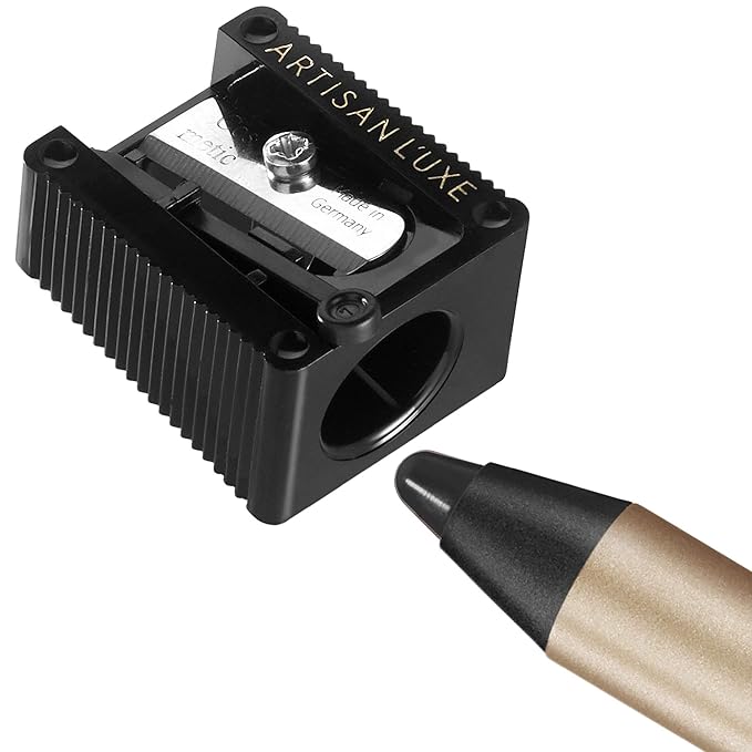 Artisan L'uxe Beauty Velvet Jumbo Eyeliner Pencil & sharpener set Smokey Eyes in 3 Minutes Water Proof, Smudge Proof, Long Lasting Age Defying Essential Oils Midnight (Shade: Black)