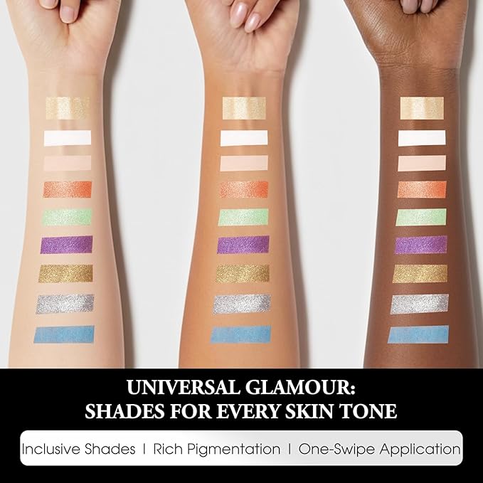 UCANBE Baked Eyeshadow & Highlighter Palette, High Pigmented Blendable Matte Metallic Shimmer Party Eye Shadow & Cheek Makeup Palette, Rotating Compact Design Makeup Gift, 03 Enchanted Gemstone