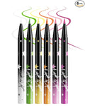 6Pcs Colored Liquid Eyeliner Pen Set Pack, Waterproof Waterline Matte Eye Liner Pencil, White Green Yellow Orange Light Pink, High Pigmented Longwear Quick Drying Colorful Eyeliner Pen for Women-Set A