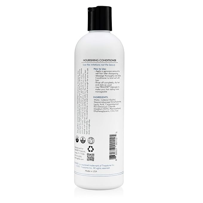 Fragrance Free Conditioner 12 oz (3-Pack Gift Set) - Parabens Free Hypoallergenic - Hair Conditioner for Sensitive Skin - Deep Conditioning for Normal Treated and Fragile Hairs - Vegan GF/CF