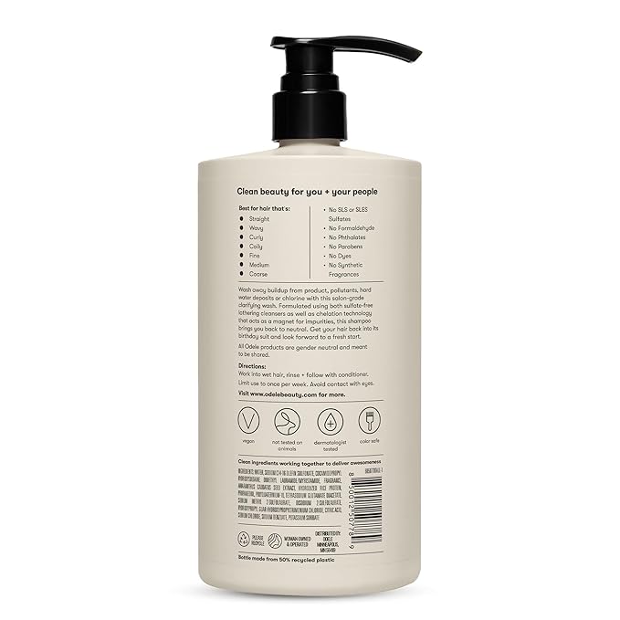 Odele Clarifying Sulfate-Free Shampoo, a Deep Weekly Clean that Removes Buildup for All Hair Types & Textures, 32 Fl Oz