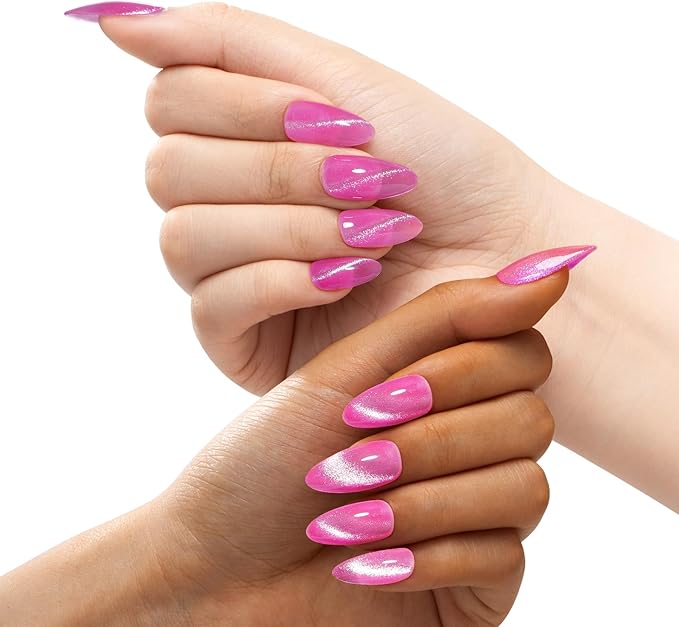 MAYCHAO 15ML Cat Eye Gel Nail Polish 1Pc Pink Gel Polish with Magnet Soak off Holographic Magnetic Nail Polish for Nail Art Manicure Salon DIY at Home, 0.5 OZ