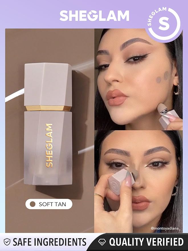 SHEGLAM Sun Sculpt Cool Toned Liquid Contour Stick Long Lasting Cream Bronzer Makeup - 01 Soft Tan