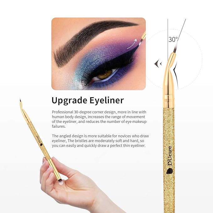 DUcare Eyeshadow Brush 5pcs Double Sided Eyebrow Brush Makeup Brushes with Soft Synthetic Hairs Double Ended Eyeshadow Brush Set for Eyeshadow, Eyebrow, Eyeliner, Blending