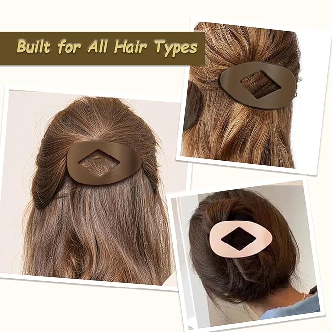 Flat Claw Clips for Women, Large Duckbill French Hair Clips, 6 Pack Non-Slip Matte Hair Accessories for Thick & Thin Hair