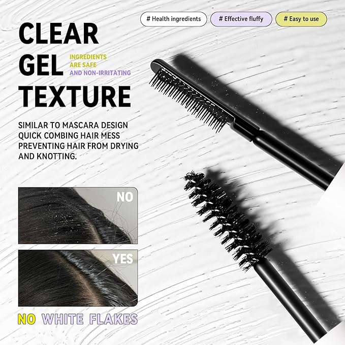 BestLand Double-Head Hair Serum Wand for Frizz and Flyaways – Non-Greasy Flyaway Tamer with Hair Mascara Brush & Comb Tip, Styling Gel Wax Stick, Travel Size, Ideal Gifts for Women Girls