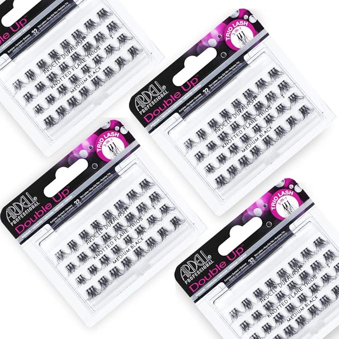 Ardell Double Up Individual Lashes, Customizable DIY Lash Clusters, Reusable False Eyelashes, Eyelash Extensions, 4 Pack
