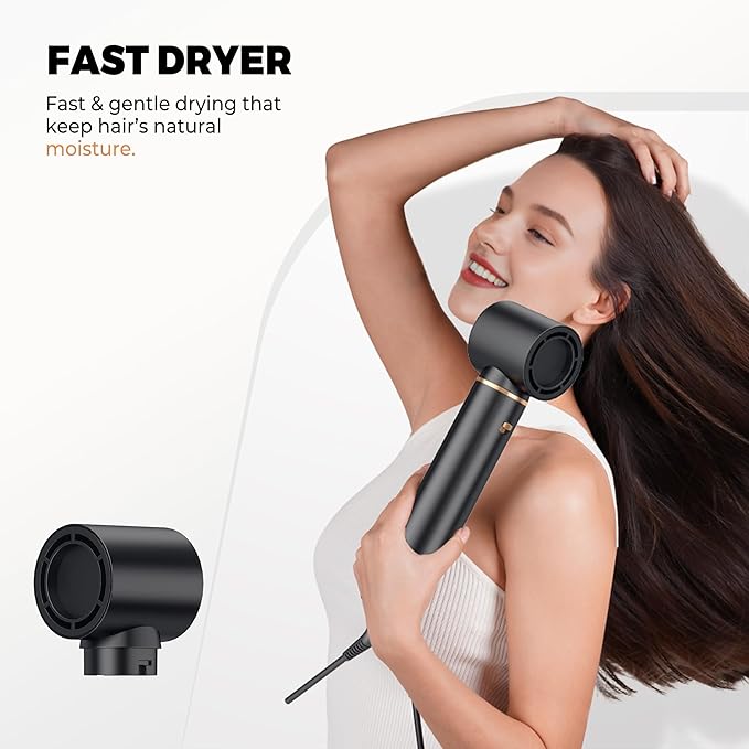 Blow Dryer Brush Set 5 in 1, Hot Air Styler Negative Ion Air Curling Wrap Air Curler Low Heat Hair Care, Round Brush Blow Dryer Hair Styling Tools Gift for Dry,Volumize,Straight,Curl, 110-120V