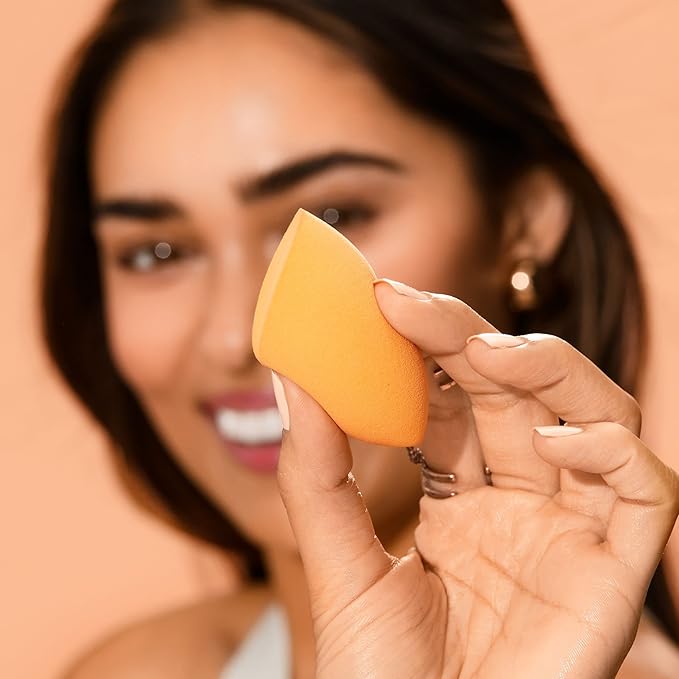 Real Techniques Miracle Complexion Sponge 4 Pack, Makeup Blending Sponges For Liquid & Cream Foundation & Skin Tints, Buildable Coverage, Natural, Dewy Base, Cruelty- Free, Latex-Free Foam