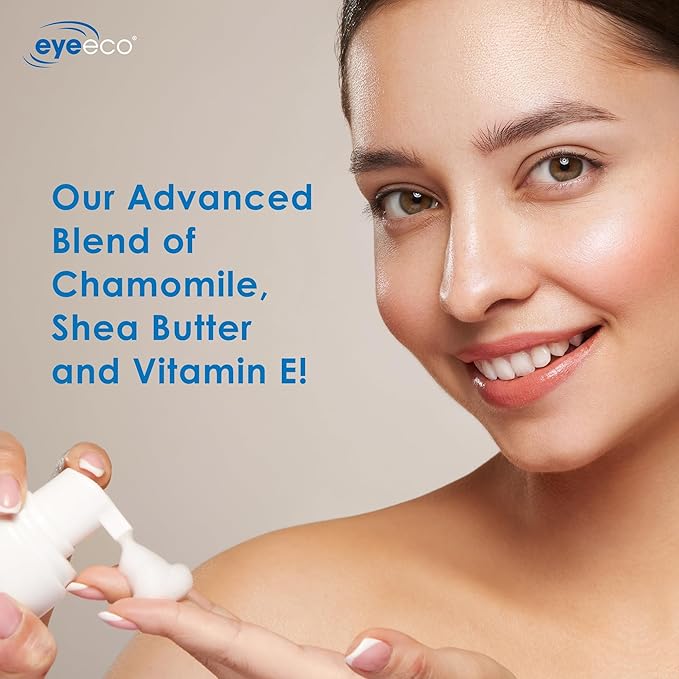 EyeEco Advanced Tea Tree Eyelid and Facial Cleanser - 180mL - Non-Irritating Eyelash & Eyelid Cleanser Soothes Irritation with Tea Tree, Vitamin E and Shea Butter