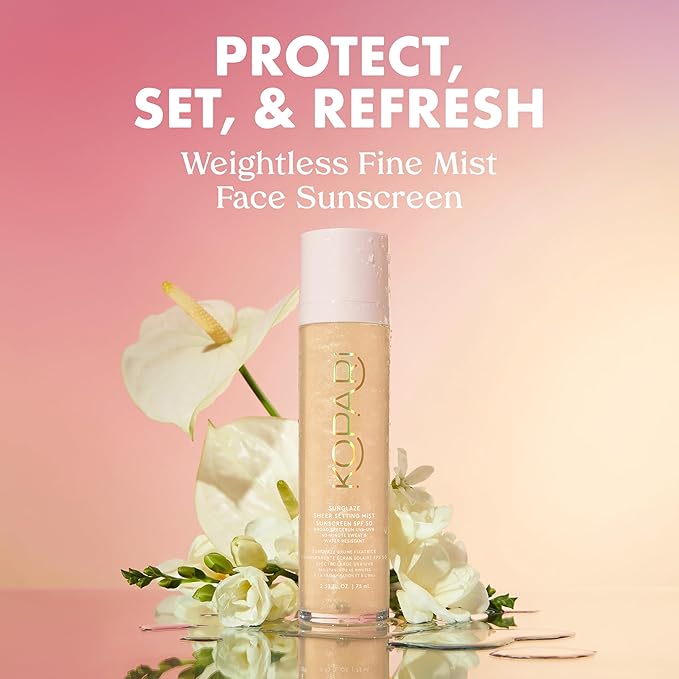 Kopari Summer Shield SPF Vault - Includes Rose Gold Sun Shield Body Glow SPF 45, Rose Gold Sunglaze Sheer Body Mist SPF 42, Sunglaze Sheer Setting Mist SPF 50, Sun Shield On-The-Glow Sheer Stick SPF 4